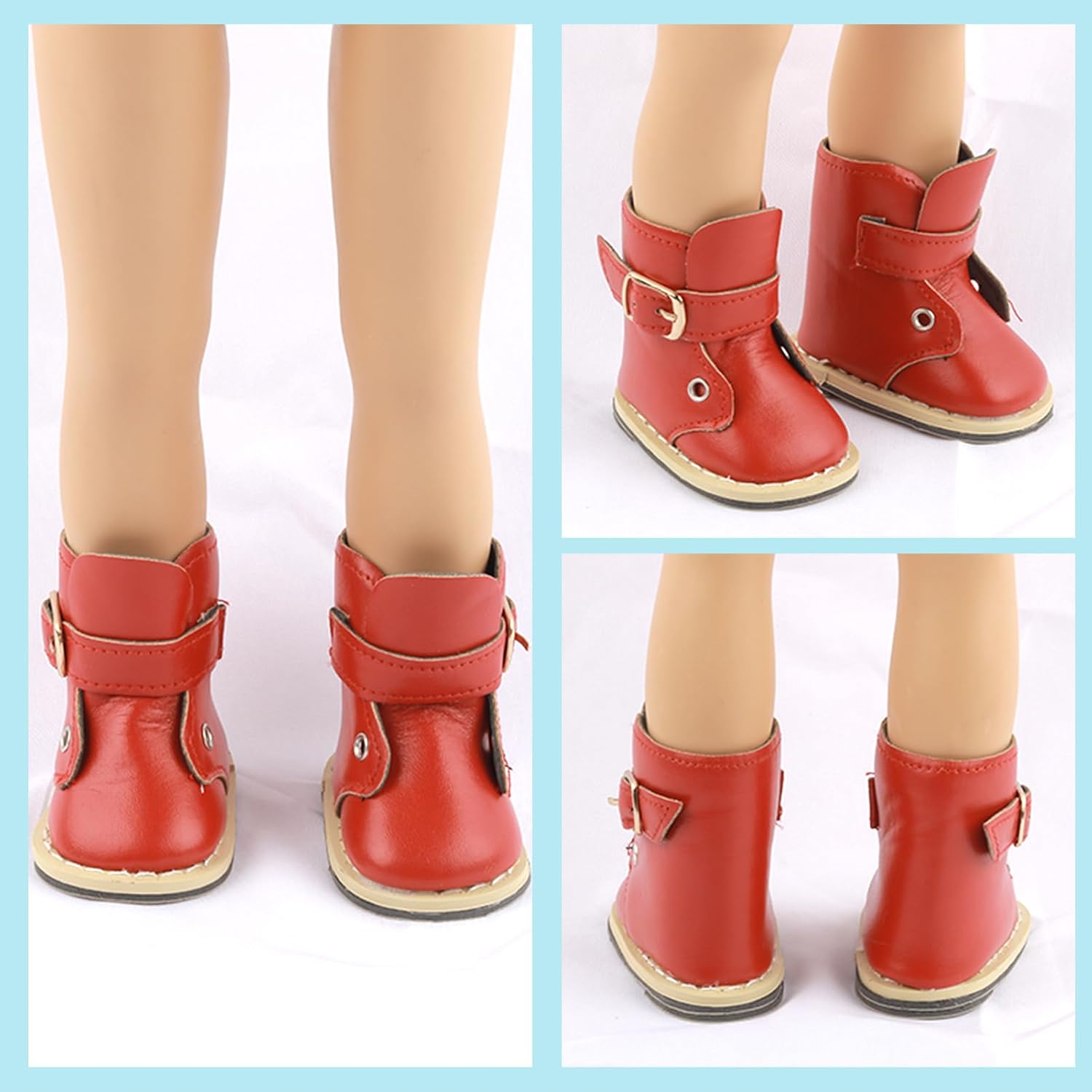 18 inch Doll Shoes - 5 Pairs of Different Types (Boots/Roller Skates/Sandals/Clogs) + 2 Pairs of Pink/White Socks 18 in Doll Accessories 18‘’Pink American Doll Accessories - Image 4