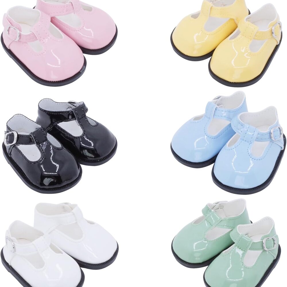 Etistta 6 Pairs of Mary Jane 18 inch Doll Shoes for 18 inch Doll Shoes American Dolls Accessories