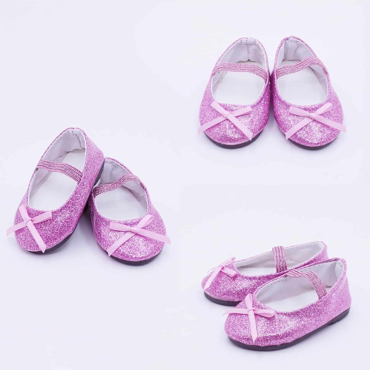 Etistta 7 Pairs of Glitter Doll Shoes Fits for 18 inch Doll Shoes American Dolls Sparkle Accessories - Image 4